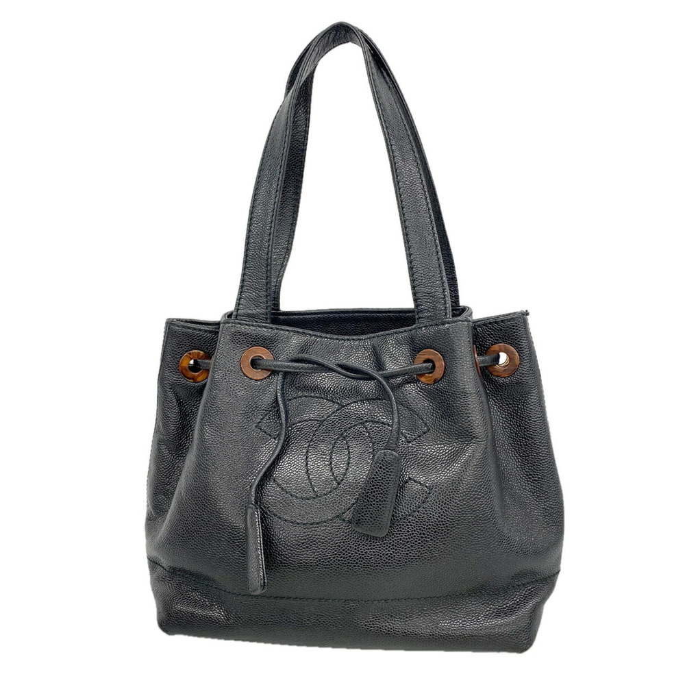 Chanel tote bag, caviar leather, black, women's.